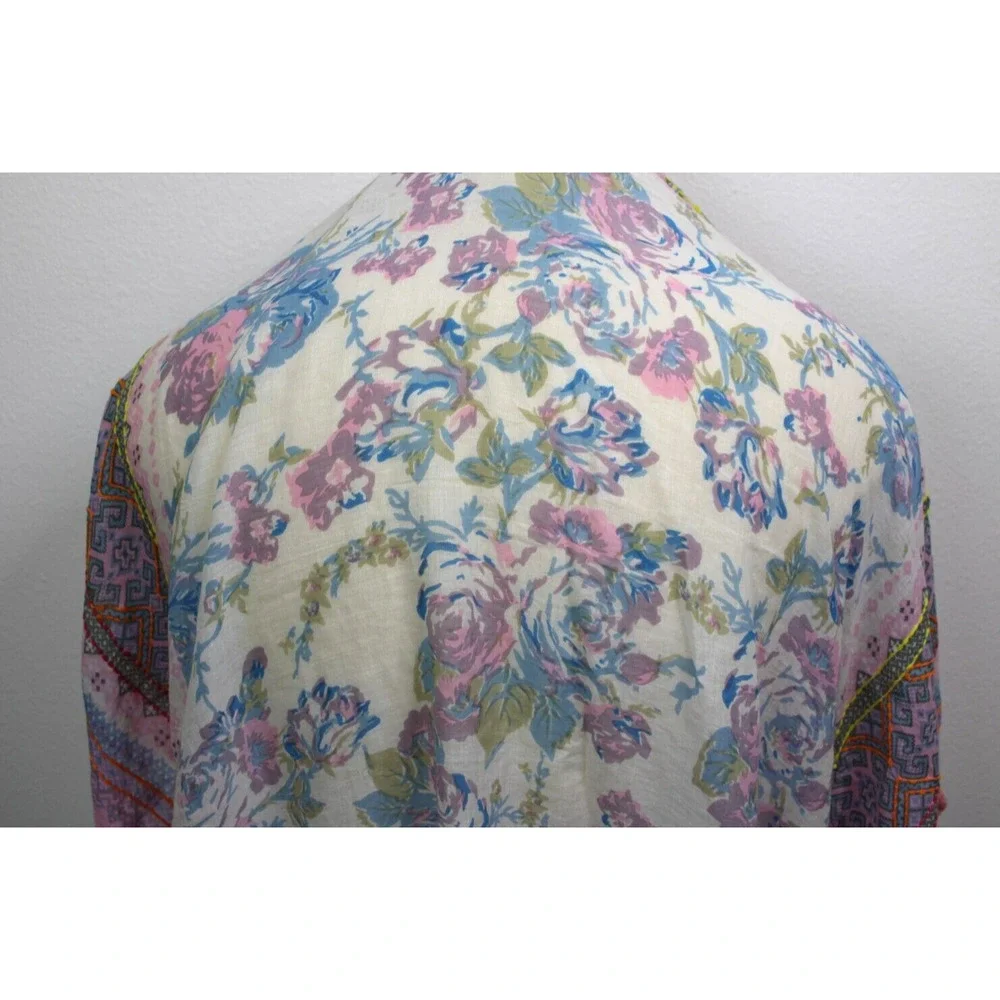 Aratta Silent Journey Scarf Floral Embroidered Tassel 40